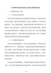 污水管網升級改造項目施工組織與質量控制方案