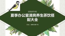 夏季办公室清爽养生茶饮搭配大全