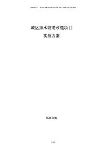 城區排水防澇改造項目實施方案