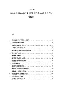 2025-2030航空運(yùn)輸市場行業(yè)全面分析及未來前景與投資決策報(bào)告