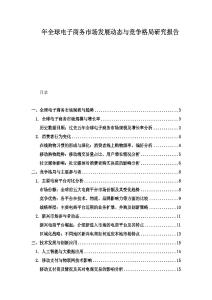 年全球电子商务市场发展动态与竞争格局研究报告