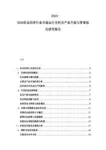 2025-2030農(nóng)業(yè)經(jīng)濟(jì)行業(yè)市場運(yùn)行分析及產(chǎn)業(yè)升級與管理優(yōu)化研究報(bào)告