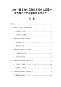 2026中國字符識別行業(yè)市場現(xiàn)狀供需分析及投資評估規(guī)劃分析研究報告