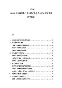 2025-2030航空運輸服務行業市場競爭態勢與行業創新發展研究報告