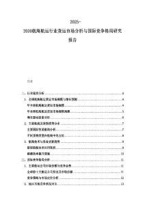 2025-2030航海航运行业货运市场分析与国际竞争格局研究报告