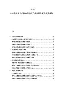 2025-2030航空发动机核心部件国产化前景分析及投资规划