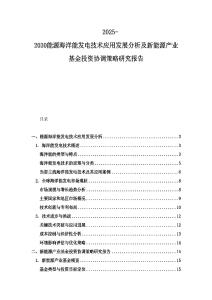 2025-2030能源海洋能發電技術應用發展分析及新能源產業基金投資協調策略研究報告