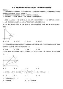 2026届重庆开州区重点达标名校初三4月考数学试题理试卷含解析