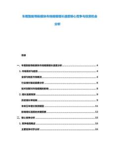 车载智能导航模块市场规模增长速度核心竞争与投资机会分析