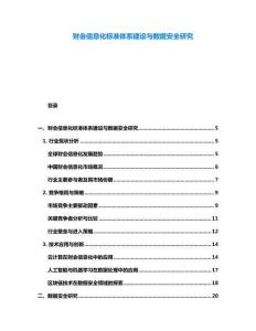 财会信息化标准体系建设与数据安全研究