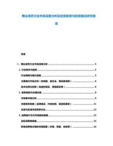 舞台演艺行业市场深度分析及投资前景与投资路径研究报告