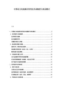 中国动力电池梯次利用技术成熟度与商业模式