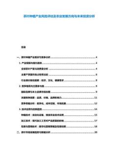 茶葉種植產業風險評估及農業發展方向與未來投資分析