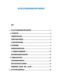电子支付市场竞争格局与用户黏性研究
