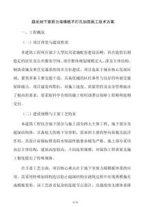 超長地下室剪力墻模板不打孔加固施工技術方案