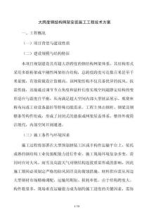 大跨度钢结构网架安装施工工程技术方案