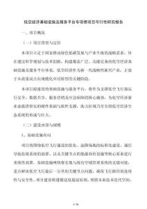 低空经济基础设施及服务平台专项债项目可行性研究报告
