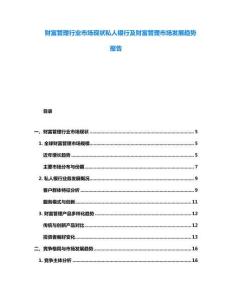 财富管理行业市场现状私人银行及财富管理市场发展趋势报告