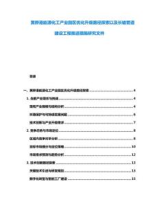 黄骅港能源化工产业园区优化升级路径探索以及长输管道建设工程推进措施研究文件