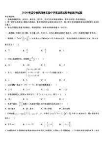 2026年辽宁省沈阳市实验中学高三第三轮考试数学试题含解析
