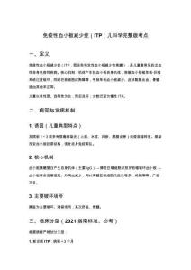 免疫性血小板减少症（ITP）儿科学完整版考点