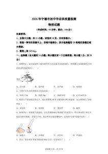 2026年福建省宁德市初中毕业班质量检测物理试题（一模）-附答案