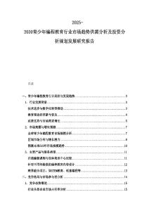 2025-2030青少年编程教育行业市场趋势供需分析及投资分析规划发展研究报告
