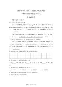 2026年新疆中考語文卷試題真題及答案詳解（精校打印）