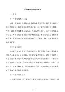 公司绩效台账管理方案