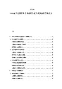 2025-2030清洁能源行业市场格局分析及投资前景预测报告