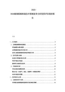 2025-2030航海船舶制造技术领域竞争分析投资评估现状报告