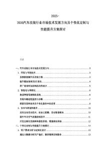 2025-2030汽車改裝行業(yè)市場技術發(fā)展方向及個性化定制與性能提升方案探討