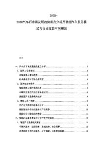 2025-2030汽车后市场发展趋势重点分析及智能汽车服务模式与行业收益空间规划