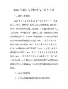 2026年城市安全韌性六月提升方案
