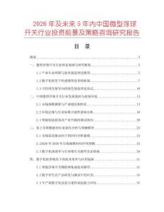 2026年及未来5年内中国微型浮球开关行业投资前景及策略咨询研究报告