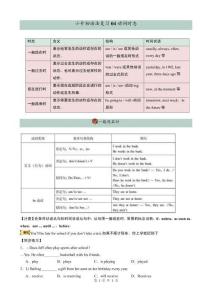小升初語法復習專題動詞時態原卷版