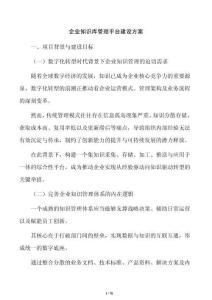企业知识库管理平台建设方案