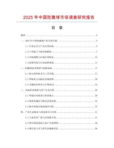 2025年中国防溅球市场调查研究报告