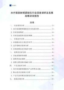 水療面部射頻緊膚儀行業深度調研及發展戰略咨詢報告