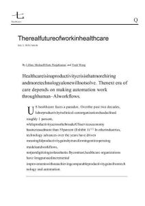 mckinsey -醫(yī)療行業(yè)真正的職場未來 The real future of work in healthcare
