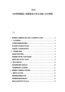 2025-2030橋梁隧道工程勘察設(shè)計優(yōu)化及施工安全策略