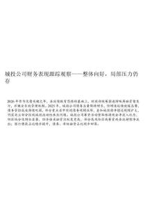 城投公司財務表現跟蹤觀察——整體向好，局部壓力仍存  202607