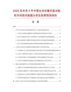 2026及未来5年中国全自动窨井盖试验机市场现状数据分析及前景预测报告
