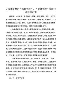 整治形象工程、政績工程工作匯報(bào)