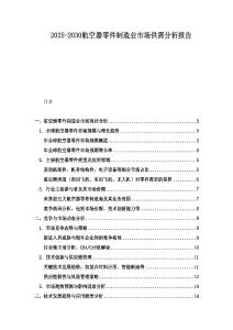 2025-2030航空器零件制造业市场供需分析报告