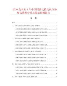 2026及未来5年中国回弹仪检定仪市场现状数据分析及前景预测报告