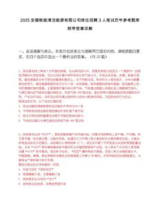 2025安徽皖能清潔能源有限公司崗位招聘3人筆試歷年參考題庫附帶答案詳解