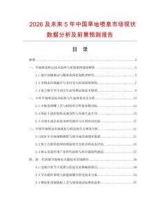 2026及未来5年中国旱地喷泉市场现状数据分析及前景预测报告