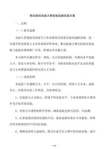 職業(yè)院校技能大賽校級選拔實(shí)施方案