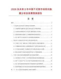 2026及未来5年中国干式泵市场现状数据分析及前景预测报告
